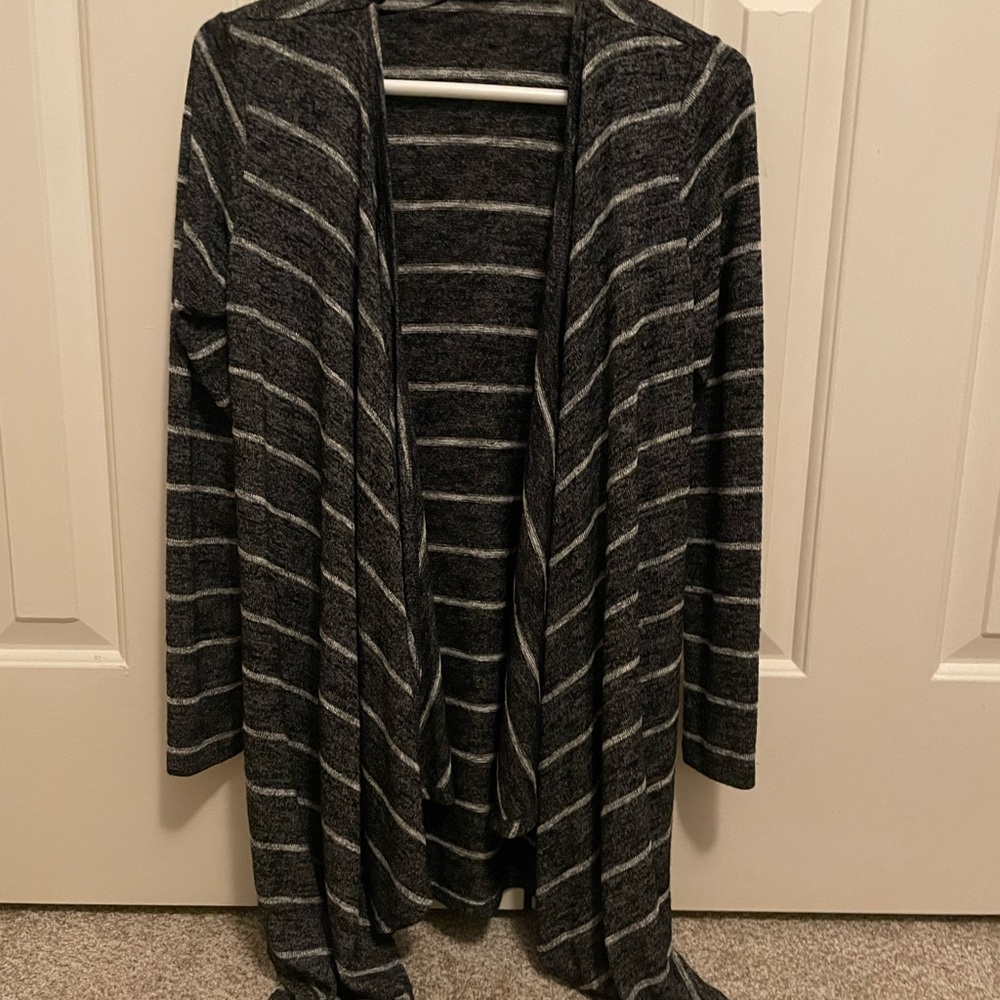 American Eagle Outfitters Charcoal Striped Cardigan Sz S